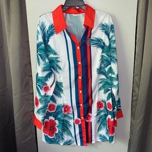 Tropical Blouse Dress